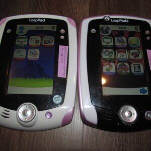 LeapFrog LeapPad 1 & LeapPad 2 Pink FOR PARTS REPAIR TURNS ON Kids Games Tablets